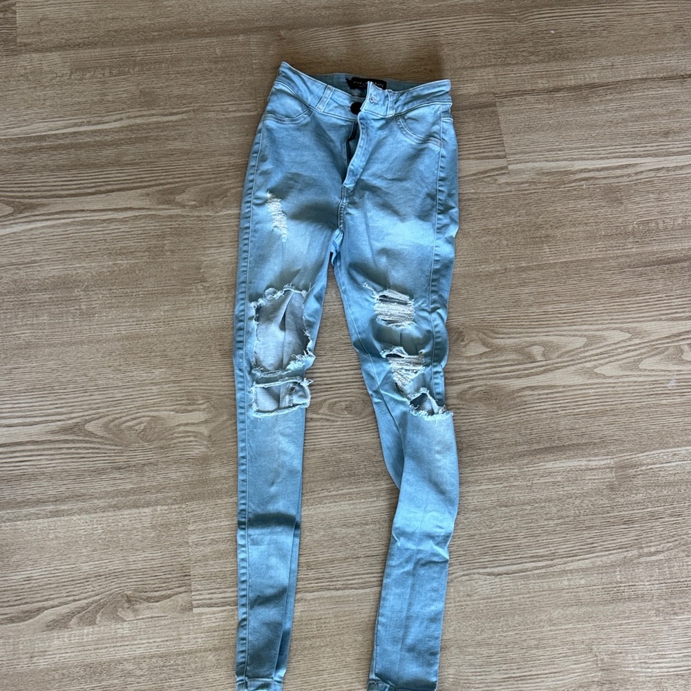 FITJEANS Light Blue Ripped Skinny Jeans